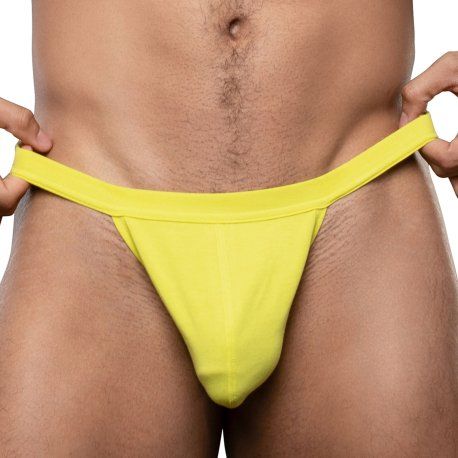 Andrew Christian Happy No-Show Thong - Citrus Yellow