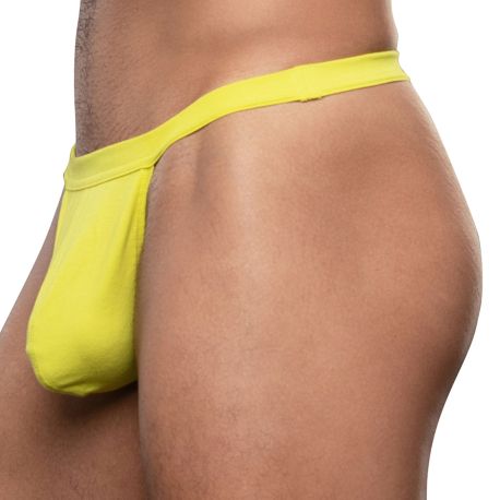 Andrew Christian String Happy No-Show Jaune Citron