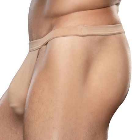Andrew Christian String Happy No-Show Beige