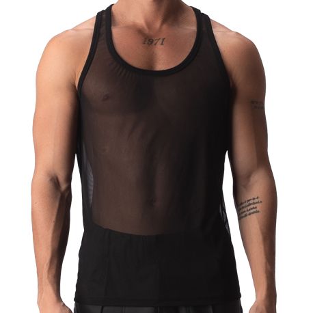 Barcode Obak Mesh Tank Top - Black