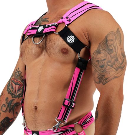 Breedwell Harnais Body Circuit Breaker Rose Fluo