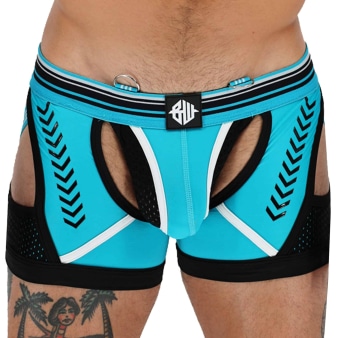 Boxer Jock Chock Circuit Breaker Bleu Turquoise - Noir Breedwell