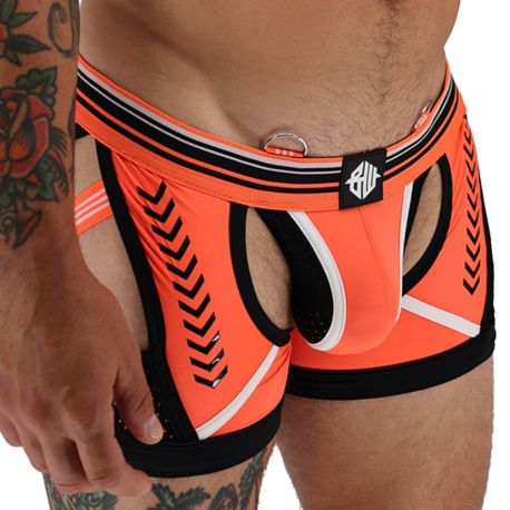 Breedwell Circuit Breaker Chock Jock Boxer - Neon Orange - Black