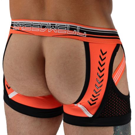 Breedwell Boxer Jock Chock Circuit Breaker Orange Fluo - Noir