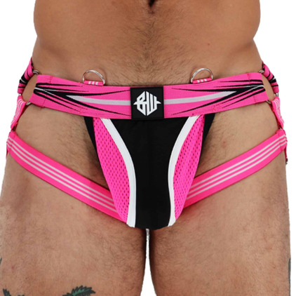 Jock Strap Circuit Breaker Rose Fluo - Noir Breedwell