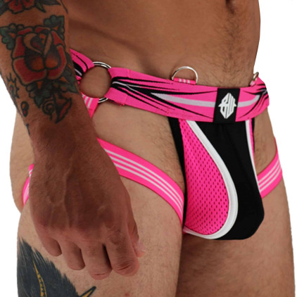 Jock Strap Circuit Breaker Rose Fluo - Noir Breedwell