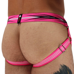 Jock Strap Circuit Breaker Rose Fluo - Noir Breedwell