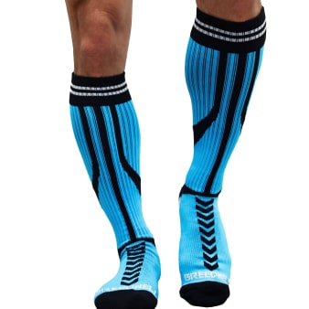 Chaussettes Hautes Sucker Bleu Turquoise Breedwell