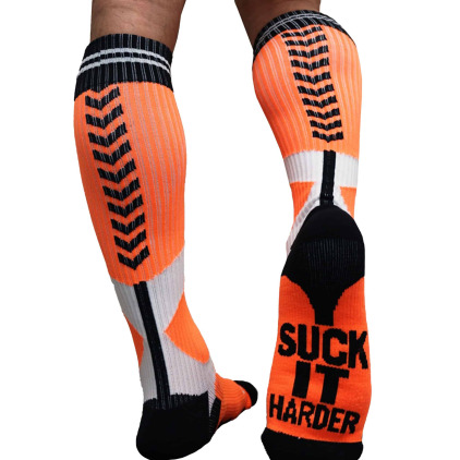 Chaussettes Hautes Sucker Orange Fluo Breedwell