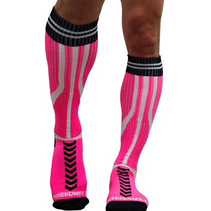 Chaussettes Hautes Sucker Rose Fluo Breedwell