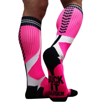 Chaussettes Hautes Sucker Rose Fluo Breedwell