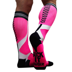 Chaussettes Hautes Sucker Rose Fluo Breedwell