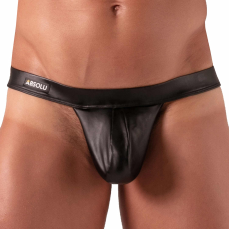 Absolu Male Master Bulge Backless Thong - Black