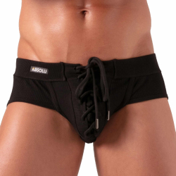 Slip à Lacet Noir Absolu Male