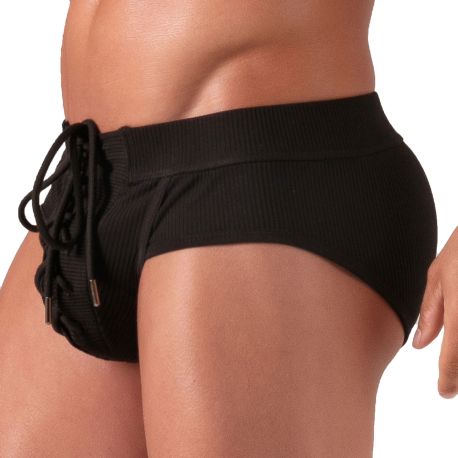 Absolu Male Slip à Lacet Noir