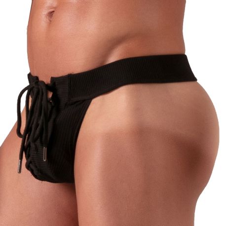 Absolu Male String à Lacet Noir
