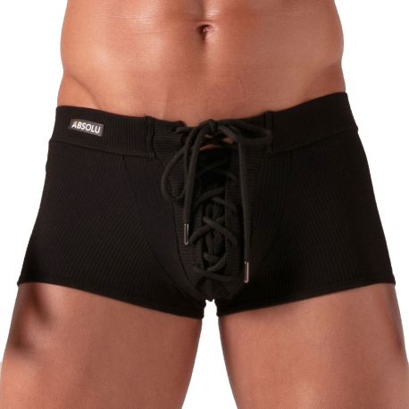 Absolu Male Boxer à Lacet Noir