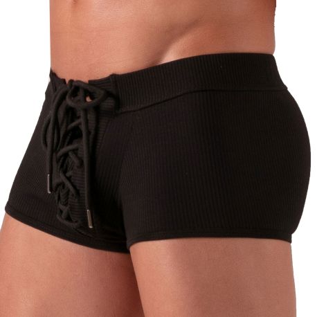 Absolu Male Boxer à Lacet Noir