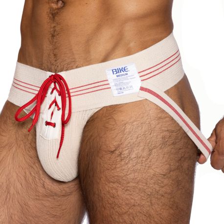 Bike Vintage Lace-Up Jockstrap - Cream