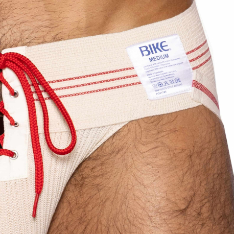 Bike Vintage Lace-Up Jockstrap - Cream