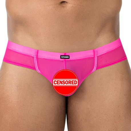 CUT4MEN Slip Cheeky SP4NDEX GLOW Mesh Rose Vif
