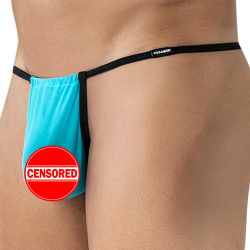CUT4MEN SP4NDEX GLOW Ajdustable Pouch Mesh Thong - Turquoise