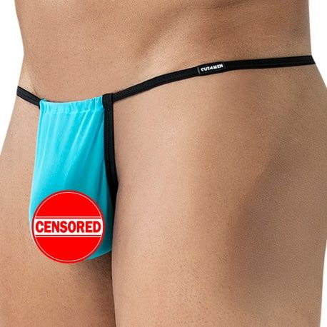 CUT4MEN SP4NDEX GLOW Ajdustable Pouch Mesh Thong - Turquoise