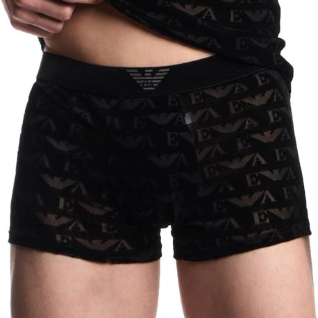 Emporio Armani Jacquard Velvet Boxer Briefs - Black