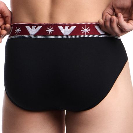 Emporio Armani Slip Holidays Jacquard Noir