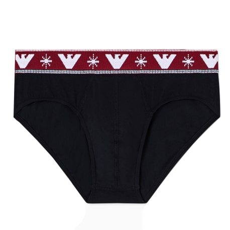 Emporio Armani Holidays Jacquard Briefs - Black