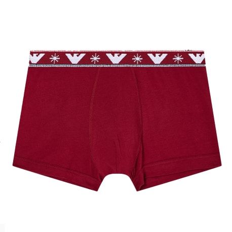 Emporio Armani Holidays Jacquard Boxer Briefs - Red