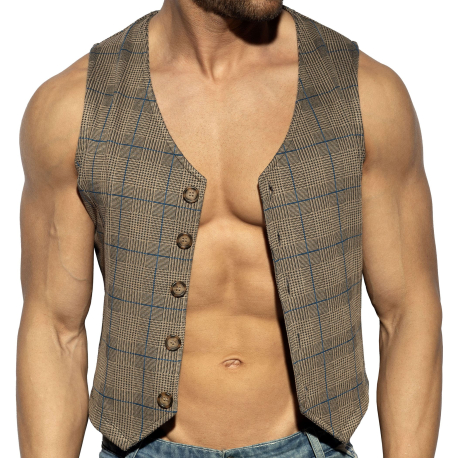 ES Collection Tweed Vest - Brown