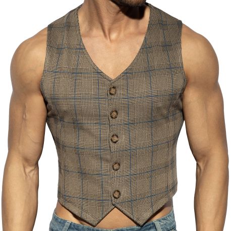 ES Collection Gilet Tweed Marron
