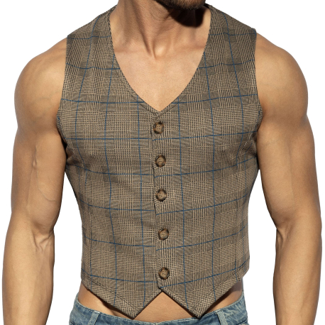 ES Collection Tweed Vest - Brown
