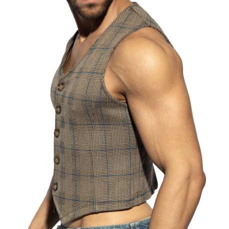 ES Collection Tweed Vest - Brown