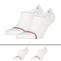 Tommy Hilfiger Lot de 2 Paires de Chaussettes Invisibles Tommy Jeans Blanches