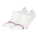 Tommy Hilfiger Lot de 2 Paires de Chaussettes Invisibles Tommy Jeans Blanches