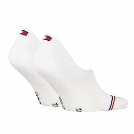 Tommy Hilfiger Lot de 2 Paires de Chaussettes Invisibles Tommy Jeans Blanches