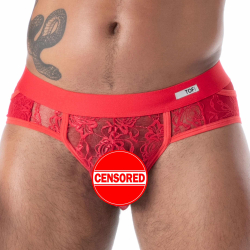 TOF Paris Fluid Lace Pocket Briefs - Red