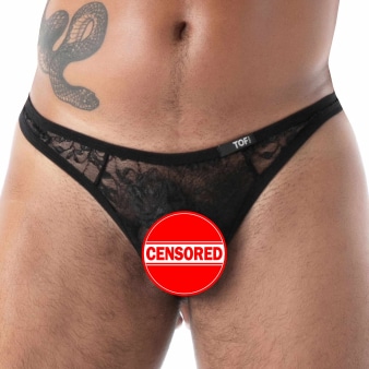 String en Dentelle Fluide Noir TOF Paris