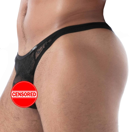 TOF Paris Fluid Lace Thong - Black