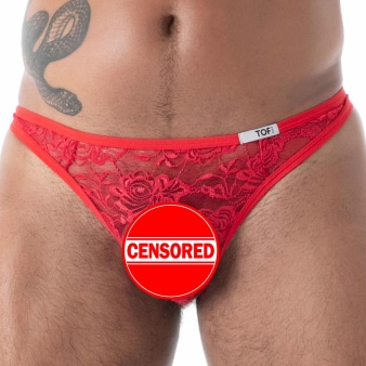 String en Dentelle Fluide Rouge TOF Paris
