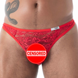 String en Dentelle Fluide Rouge TOF Paris