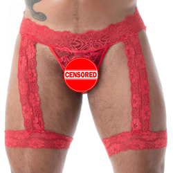 Jock Chaps en Dentelle Fluide Rouge TOF Paris