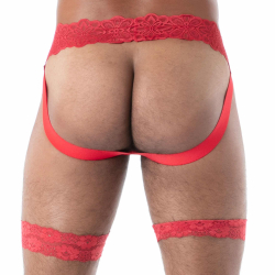Jock Chaps en Dentelle Fluide Rouge TOF Paris