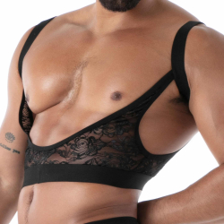 Porte-Jarretelles en Dentelle Fluide Noir TOF Paris