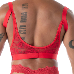 TOF Paris Fluid Lace Chaps Garter Belt - Red
