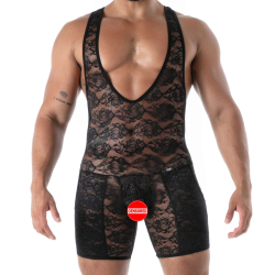 Body à Poches en Dentelle Fluide Noir TOF Paris