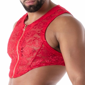 Crop Top Zippé Fluid Lace TOF Paris