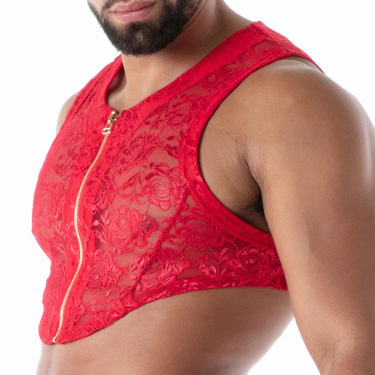 Crop Top Zippé Fluid Lace TOF Paris